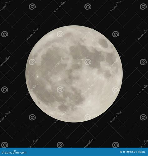 Realistic Vector Of Full Moon Stock Vector Illustration Of Lunar