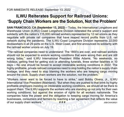 Ilwu Coast Longshore Division On Twitter Ilwu Reiterates Support For