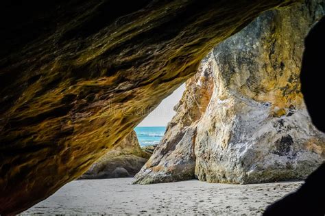 Sandstone Caves On Oregon Coast Beach Stock Image Image Of View