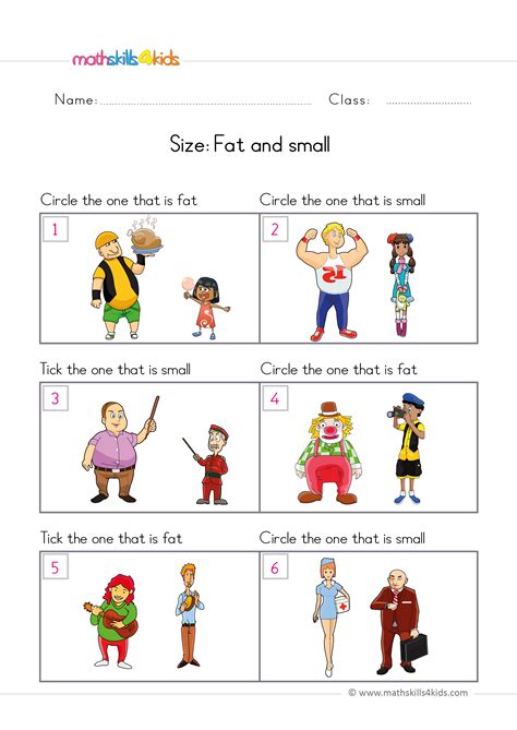 Comparing Sizes Worksheets And Games For Preschool Math Skills