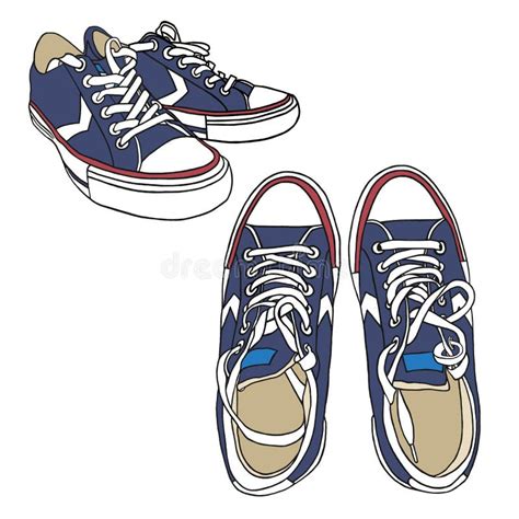 Cartoon Sneakers Blue White Stock Illustrations 969 Cartoon Sneakers