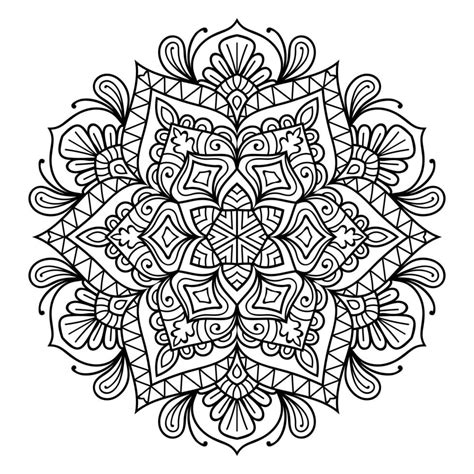Mandala Colouring Book Page For Adults Vector Illustration Template