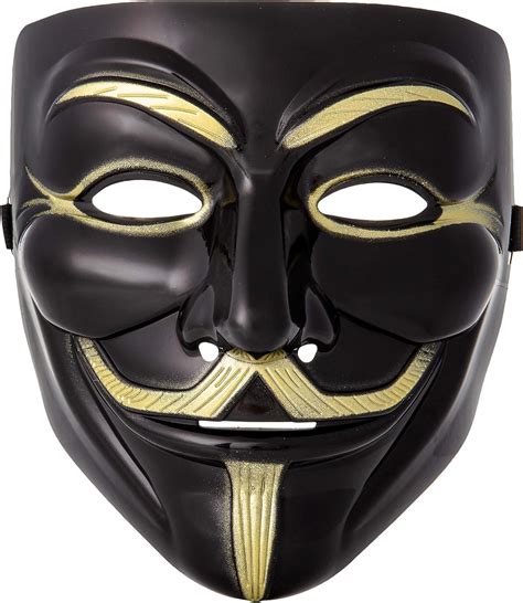 Ultra Gold Black And White Adults Guy Fawkes Mask Hacker Anonymous