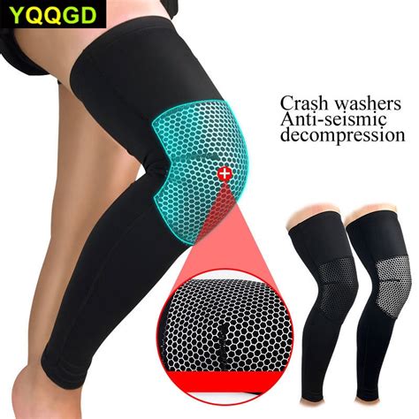 1pcs compression leg sleeves for men women full length stretch long sleeve with knee support
