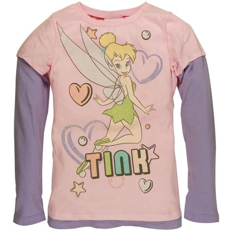 Tinkerbell Bubble Hearts Girls Youth 2fer Long Sleeve T Shirt