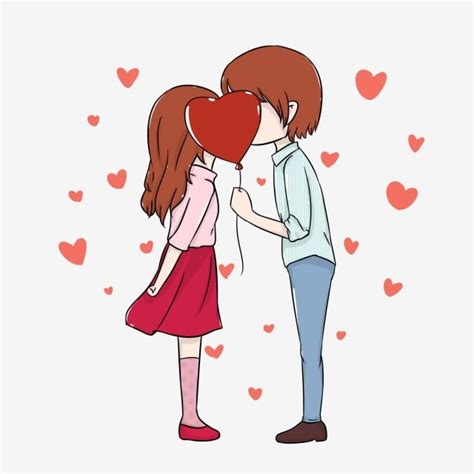Pareja De Dibujos Animados Dibujado A Mano El Amor Forma