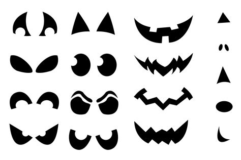 Stencils For Punkin Eyes Mouths And Noses Pumpkin Face Templates