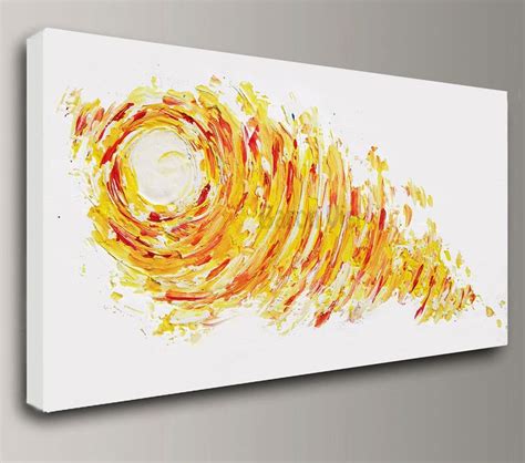 Sun Acrylic Painting Abstract Painting Art Painting Yellow Etsy