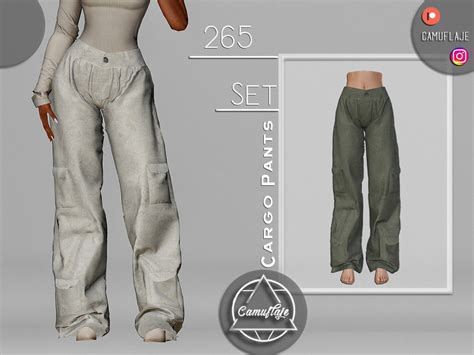 Camuflajes Set 265 Cargo Pants Sims 4 Teen Sims 4 Clothing Sims