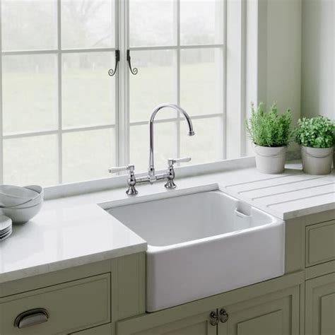 Rangemaster Farmhouse Belfast 10 Bowl White Ceramic Kitchen Sink