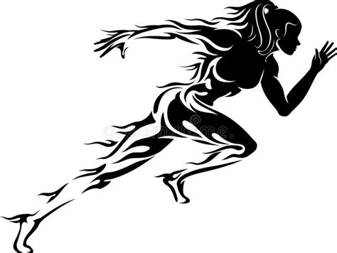 Woman Sprint Run Flame Trailing Speed Of Professional Runner