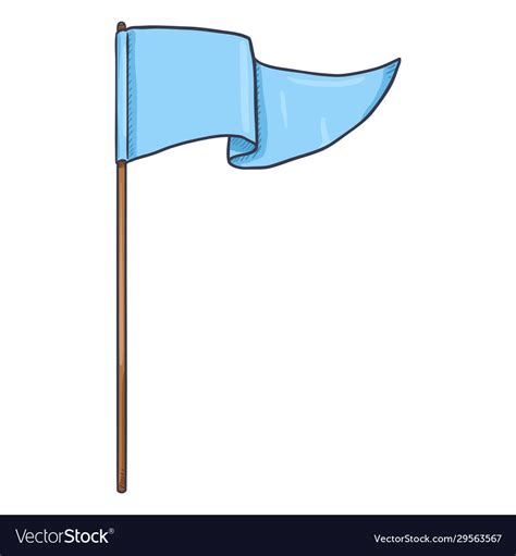 Cartoon Waving Blue Triangle Flag Royalty Free Vector Image