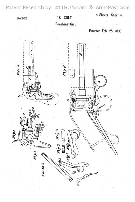 samuel colt original revolver us patent 9430x
