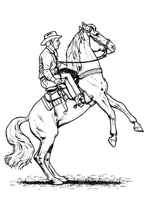 Coloriage Cavalier Cheval Cowboy Sur Hugolescargot
