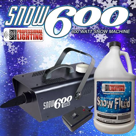 Snow Machine 600 Watt With One Gallon Of Sfg Snow Fluid High Output