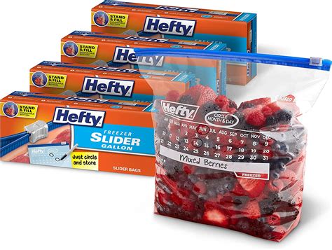 Hefty Slider Freezer Calendar Bags Gallon Size 100 Count Amazonde