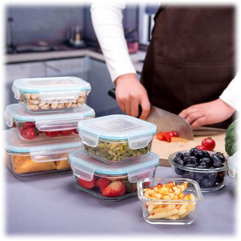 Morningsave Ailtech 18 Piece Borosilicate Glass Food Storage With Easy Lock Lids