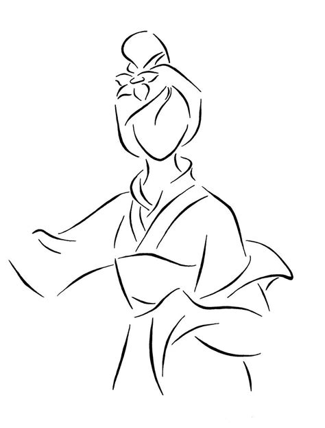 Mulan Outline This Over Something Abstract With Some Cherry Blossoms
