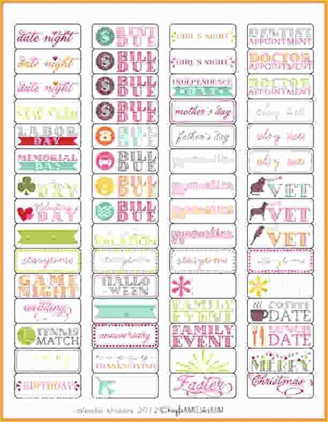Free Planner Sticker Template Of Mambi Me My Big Ideas Happy Planner