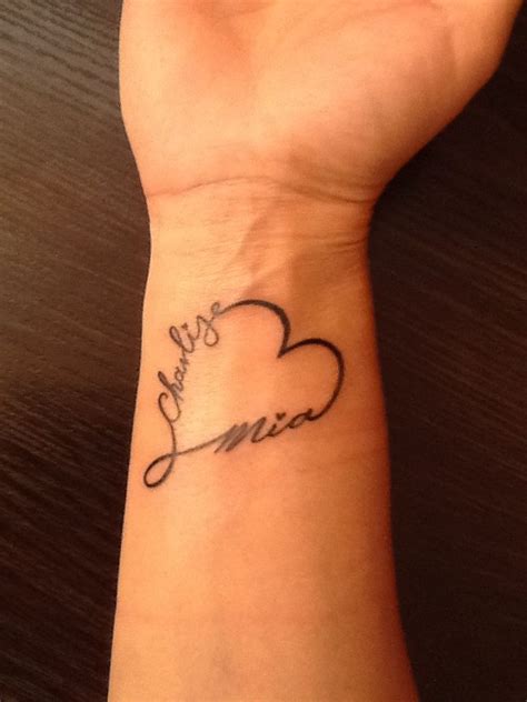 Love Heart Tattoos With Names On Wrist
