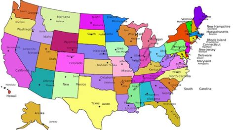 Die Amerikanischen Bundesstaaten Und Deren Hauptstädte