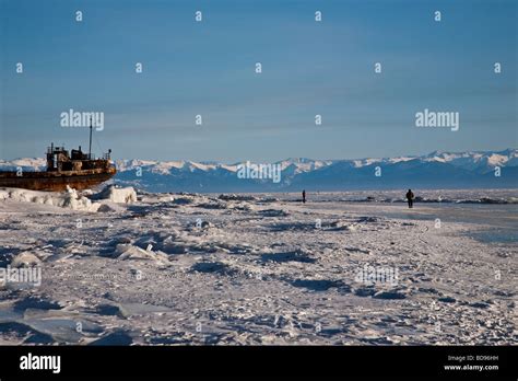 Ship Wreck Listvyanka Lake Baikal Siberia Russia Stock Photo Alamy