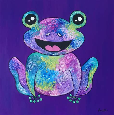 The Happy Frog Art Drawings Acrylic Painting Acrylic Frog