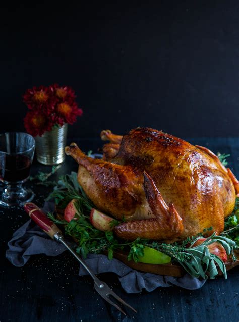 Apple Cider Glazed Roasted Turkey With Herbed Butter Recipe Roasted Turkey Herb Butter