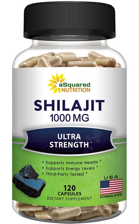 Shilajit 1000mg 120 Capsules Pure Shilajit Extract Supplement And Powder Complex Pills