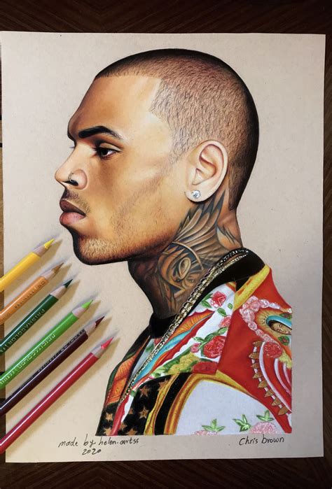 Chris Brown Chrisbrownofficial Chris Brown Art Chris Brown Drawing Celebrity Drawings