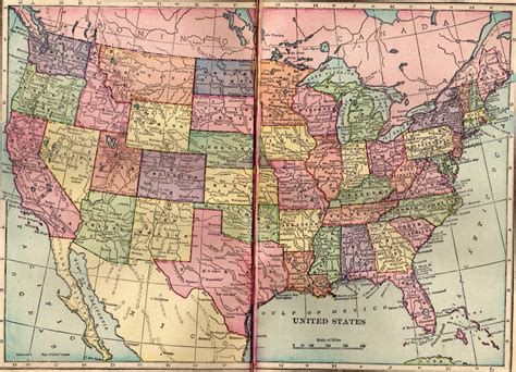 Map Of The United States Cs Hammond And Co Atlas Full Color Two