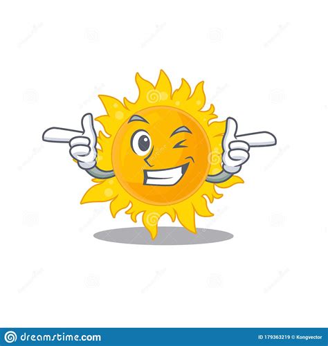 One of my college projects i've made in 2019. Cartoon Design Concept Of Summer Sun With Funny Wink Eye Stock Vector - Illustration of radiance ...