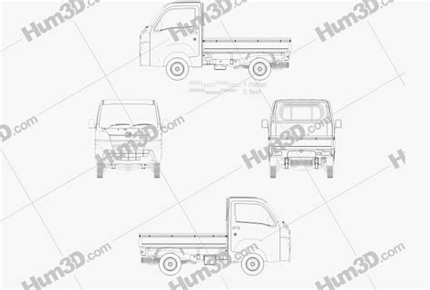 Subaru Sambar Truck Blueprint Dmodels Org