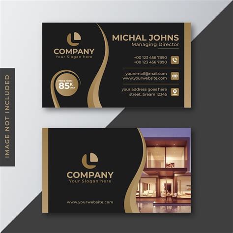 Premium Vector Modern Luxury Real Estate Business Card Design Template