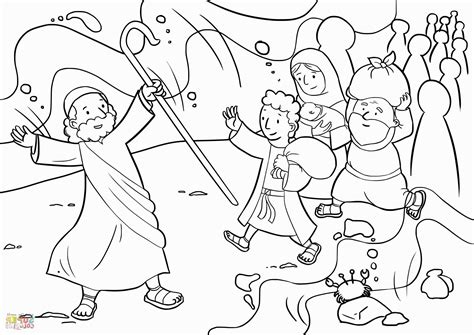 Moses Parting The Red Sea Coloring Page Divyajanan