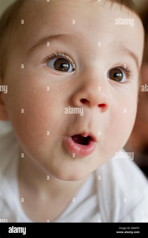 Baby Boy Making Facial Expressions Stock Photo Alamy
