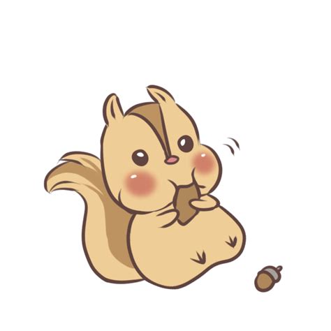 Squirrel Eating Acorns Illustration Material Lots Of Free