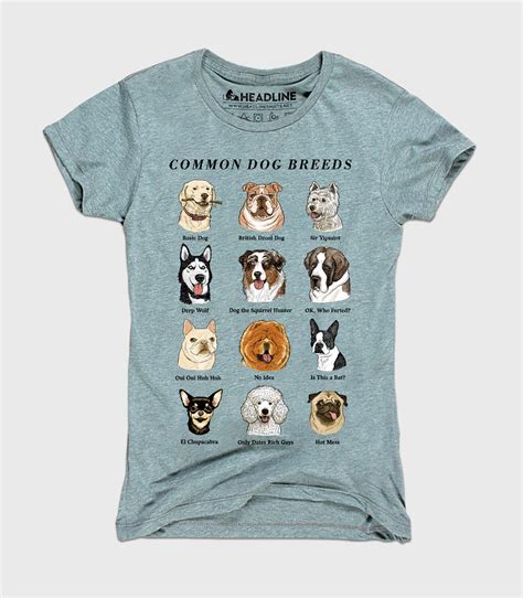 Common Dog Breeds Funny Womens Cottonpoly T Shirt Headline Shirts