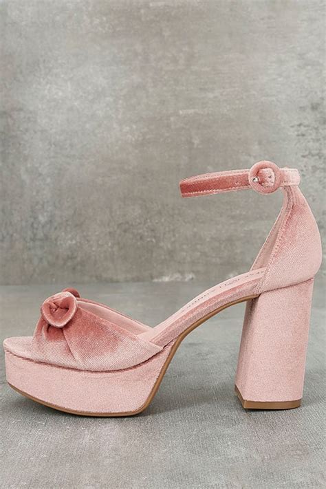 Chinese Laundry Tina Heels Platform Heels Pink Velvet Heels 80 00