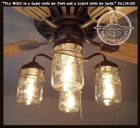 Mason Jar Ceiling Fan Light Kit With Vintage Pints Ceiling Fan Light