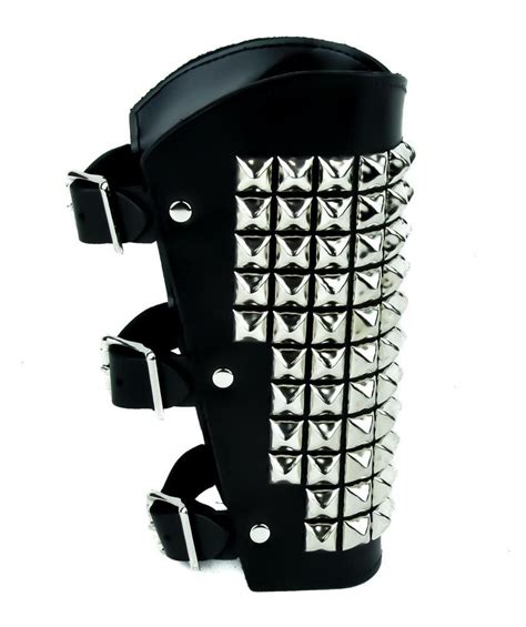 Pyramid Stud Leather Wristband Heavy Metal Armband Gauntlet Leather