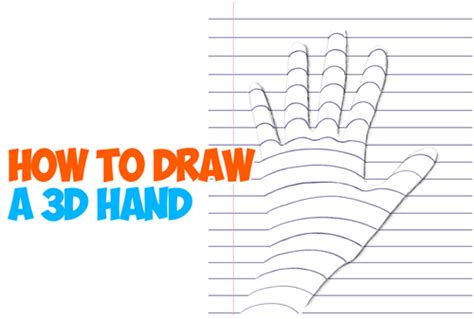 How to Draw a 3D Hand on Notebook Paper - Drawing Trick ...