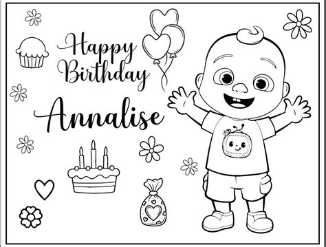 Cocomelon Birthday Coloring Pages