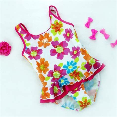 Kids Bathing Suits Girls One Piece Floral Bikini Childrens Swimwear