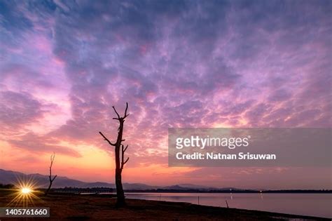 Beautiful Scenic Of Sunset Sky At Bangpra Reservoir Lake In Chonburi