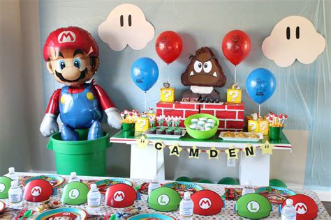 Super Mario Bros Birthday Party Ideas Photo 2 Of 17 Catch My Party