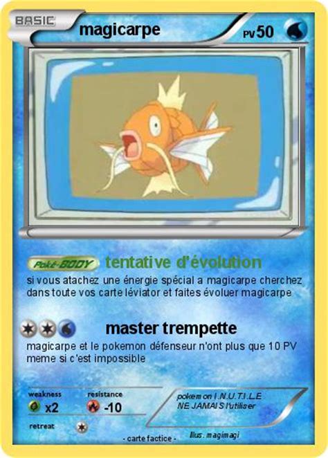 Pokémon Magicarpe 226 226 Tentative Dévolution Ma Carte Pokémon