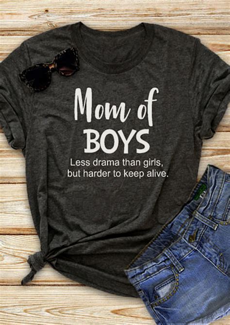 Mom Of Boys Less Drama Than Girls T Shirt Fairyseason