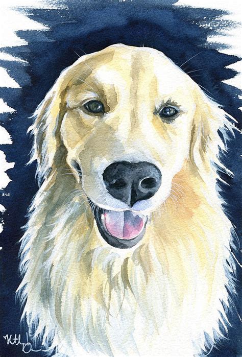 Gina Golden Retriever Painting Art Print By Dora Hathazi Mendes In 2021