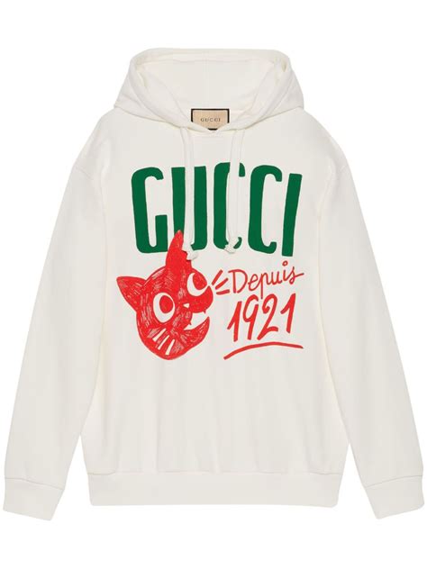 Gucci Logo Print Cotton Hoodie Smart Closet